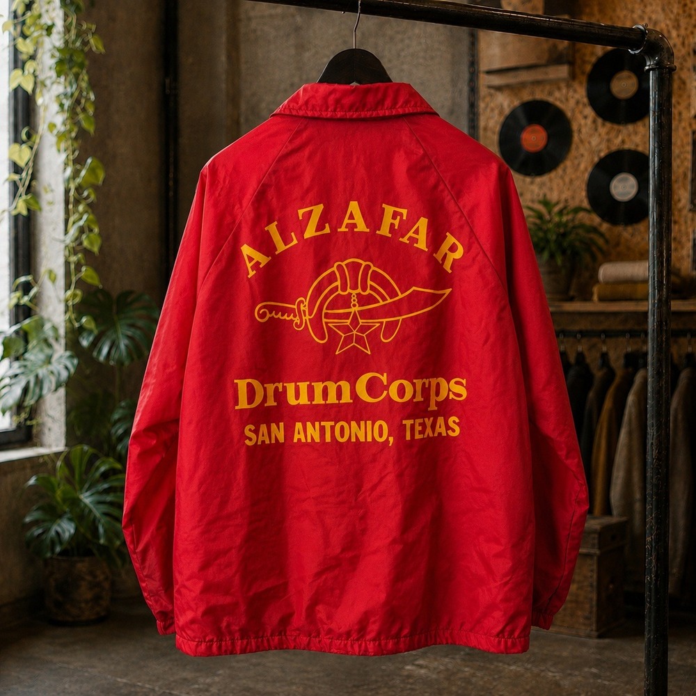 Vintage J. Blair Alzafar Drum Corps Coaches Jacket Red XL San Antonio Texas Ron